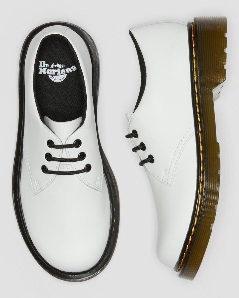 Dr Martens Junior 1461 Leren Kanten Up Schoenen Kinderen Wit | NL 101HAP